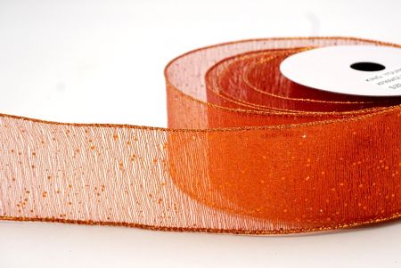 Orange_Metallic Glittery Wired Ribbon_KF9064GZ-54