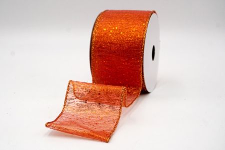 Orange_Metallic Glittery Wired Ribbon_KF9064GZ-54