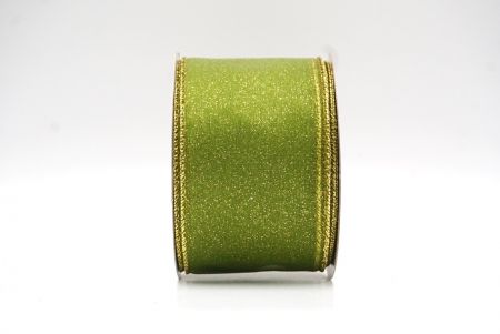 Omenanvihreä - Kulta kiiltävä värijauhe langallinen nauha_KF9066G-15