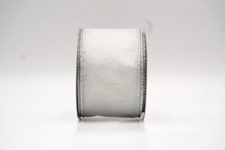 Valkoinen kiiltävä värijauhe langallinen nauha_KF9066G-1