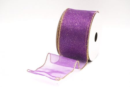 Violetti - Kulta kiiltävä värijauhe langallinen nauha_KF9066G-34