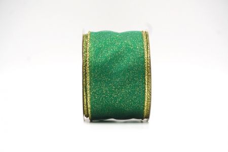 Vihreä - Kulta kiiltävä värijauhe langallinen nauha_KF9066G-3