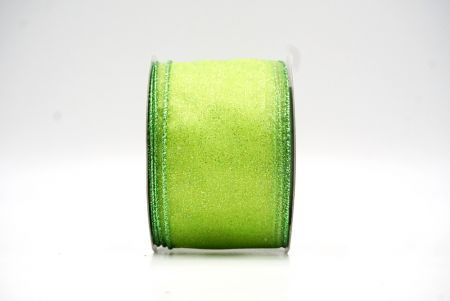 Omenanvihreä kiinteä väri kimalle pöly langallinen nauha_KF9066GI-16