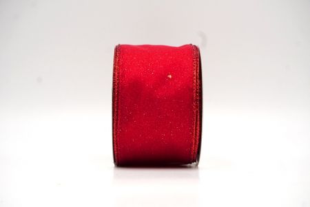 Punainen kiinteä väri kimalle pöly langallinen nauha_KF9066GR-7R