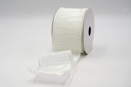 White_Crinkle Wired Ribbon_KF9067GN-1