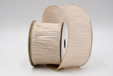 Cream_Crinkle Wired Ribbon_KF9067GV-2