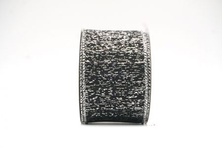 Black - Silver Metallic Textured Wired Ribbon_KF9068G-53