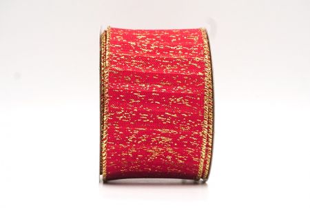 Red Gold Metallic Textured Wired Ribbon_KF9068G-7G