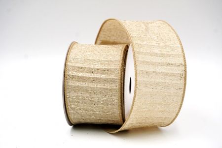 Light Brown Metallic Textured Wired Ribbon_KF9068GC-13-183