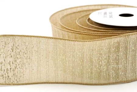 Light Brown Metallic Textured Wired Ribbon_KF9068GC-13-183