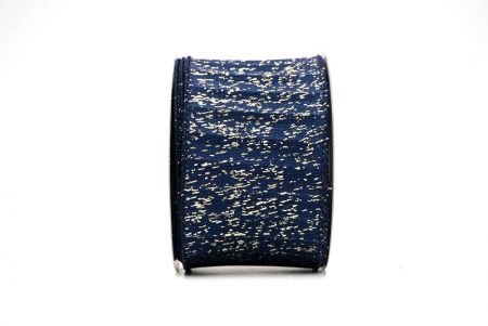 Navy Blue Metallic Textured Wired Ribbon_KF9068GC-4-4