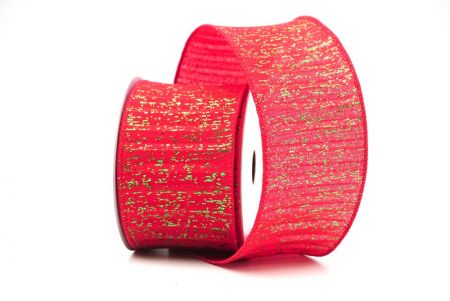 Red Metallic Textured Wired Ribbon_KF9068GC-7-7