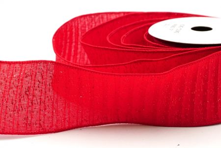 Super Red Metallic Textured Wired Ribbon_KF9068GC-7R-7