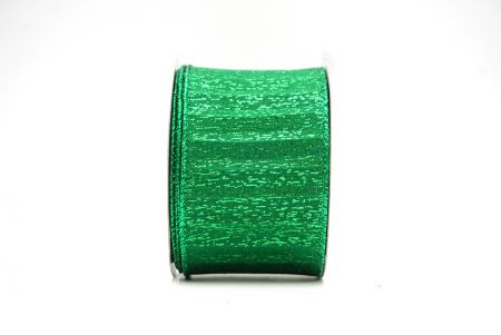 Green - Green Metallic Textured Wired Ribbon_KF9068GH-16