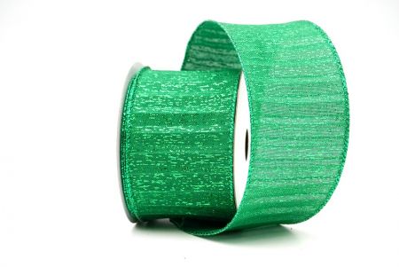 Green - Green Metallic Textured Wired Ribbon_KF9068GH-16