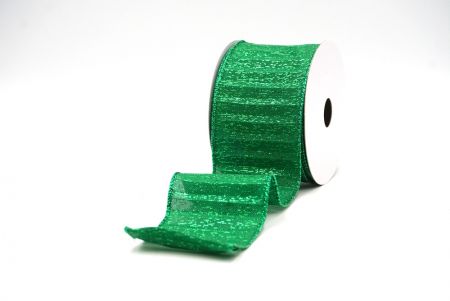 Green - Green Metallic Textured Wired Ribbon_KF9068GH-16