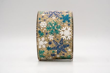 Khaki_Christmas Snowflake Burlap Wired Ribbon_KF9073GC-13-183