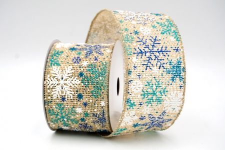 Khaki_Christmas Snowflake Burlap Wired Ribbon_KF9073GC-13-183