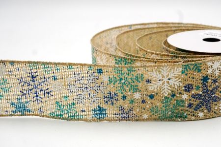 Khaki_Christmas Snowflake Burlap Wired Ribbon_KF9073GC-13-183