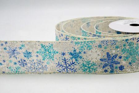 Cream_Christmas Snowflake Burlap Wired Ribbon_KF9073GC-2-2