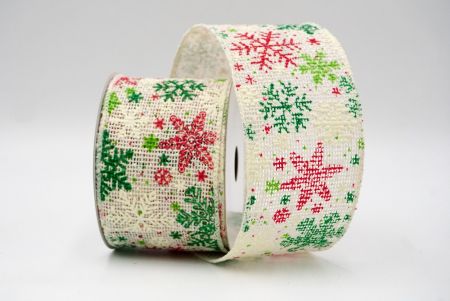 Cream_Christmas Snowflake Burlap Wired Ribbon_KF9074GC-2-2