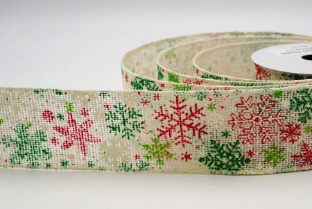 Cream_Christmas Snowflake Burlap Wired Ribbon_KF9074GC-2-2