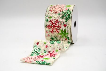 Cream_Christmas Snowflake Burlap Wired Ribbon_KF9074GC-2-2