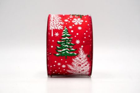 Red_Glittery Winter Trees Wired Ribbon_KF9076GC-7-7