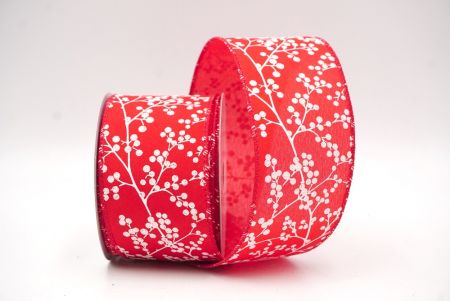 Red Glitter Berries Wired Ribbon_KF9085GC-7-7