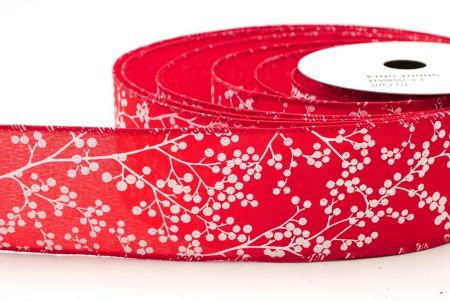 Red Glitter Berries Wired Ribbon_KF9085GC-7-7