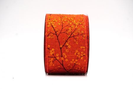 Orange Glitter Berries Wired Ribbon_KF9087GC-54-220