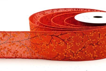 Orange Glitter Berries Wired Ribbon_KF9087GC-54-220