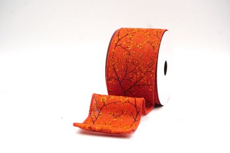 Orange Glitter Berries Wired Ribbon_KF9087GC-54-220