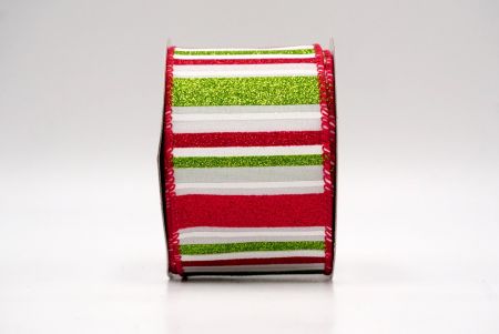 White/Red/Green_Sparkling Holiday Stripes Wired Ribbon_KF9091GC-1-7