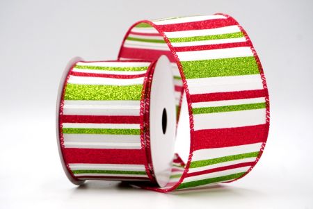 White/Red/Green_Sparkling Holiday Stripes Wired Ribbon_KF9091GC-1-7