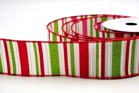 White/Red/Green_Sparkling Holiday Stripes Wired Ribbon_KF9091GC-1-7