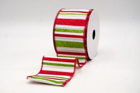 White/Red/Green_Sparkling Holiday Stripes Wired Ribbon_KF9091GC-1-7