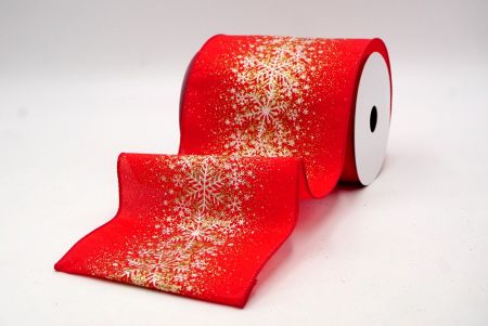 Red/Gold_Christmas Sparkle Snowflake Wired Ribbon_KF9101GC-7G-7