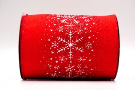 Red/White_Christmas Sparkle Snowflake Wired Ribbon_KF9101GC-7R-7