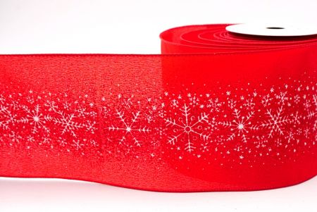 Red/White_Christmas Sparkle Snowflake Wired Ribbon_KF9101GC-7R-7