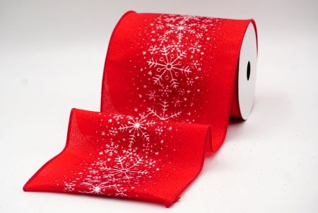 Red/White_Christmas Sparkle Snowflake Wired Ribbon_KF9101GC-7R-7