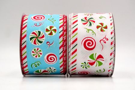 Peppermint Candy Swirl Wired Ribbon_KF9109.KF9110