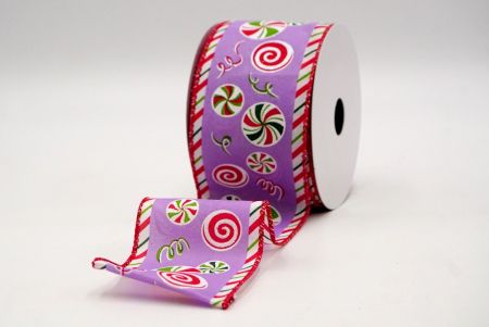 Purple/Red_Peppermint Candy Swirl Wired Ribbon_KF9109GC-11-7