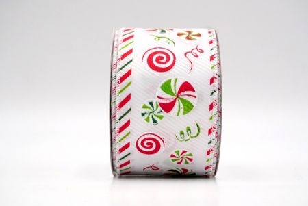 White_Peppermint Candy Swirl Wired Ribbon_KF9110GC-1-1