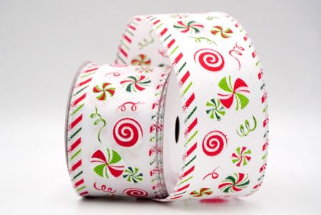 White_Peppermint Candy Swirl Wired Ribbon_KF9110GC-1-1