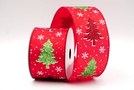 Rood_Glitterende Kerstboom en Sneeuwvlokken Draadlint_KF9112GC-7-7