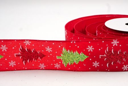 Rood_Glitterende Kerstboom en Sneeuwvlokken Draadlint_KF9112GC-7-7