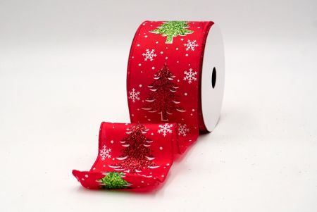 Rood_Glitterende Kerstboom en Sneeuwvlokken Draadlint_KF9112GC-7-7