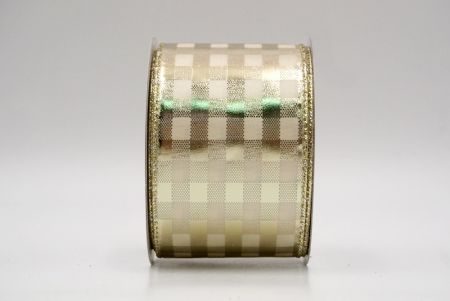 Nastro di Gingham Glitterato Crema/Oro Chiaro_KF9115GV-2