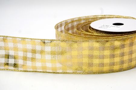 Nastro di Gingham Glitterato Oro_KF9118G-2